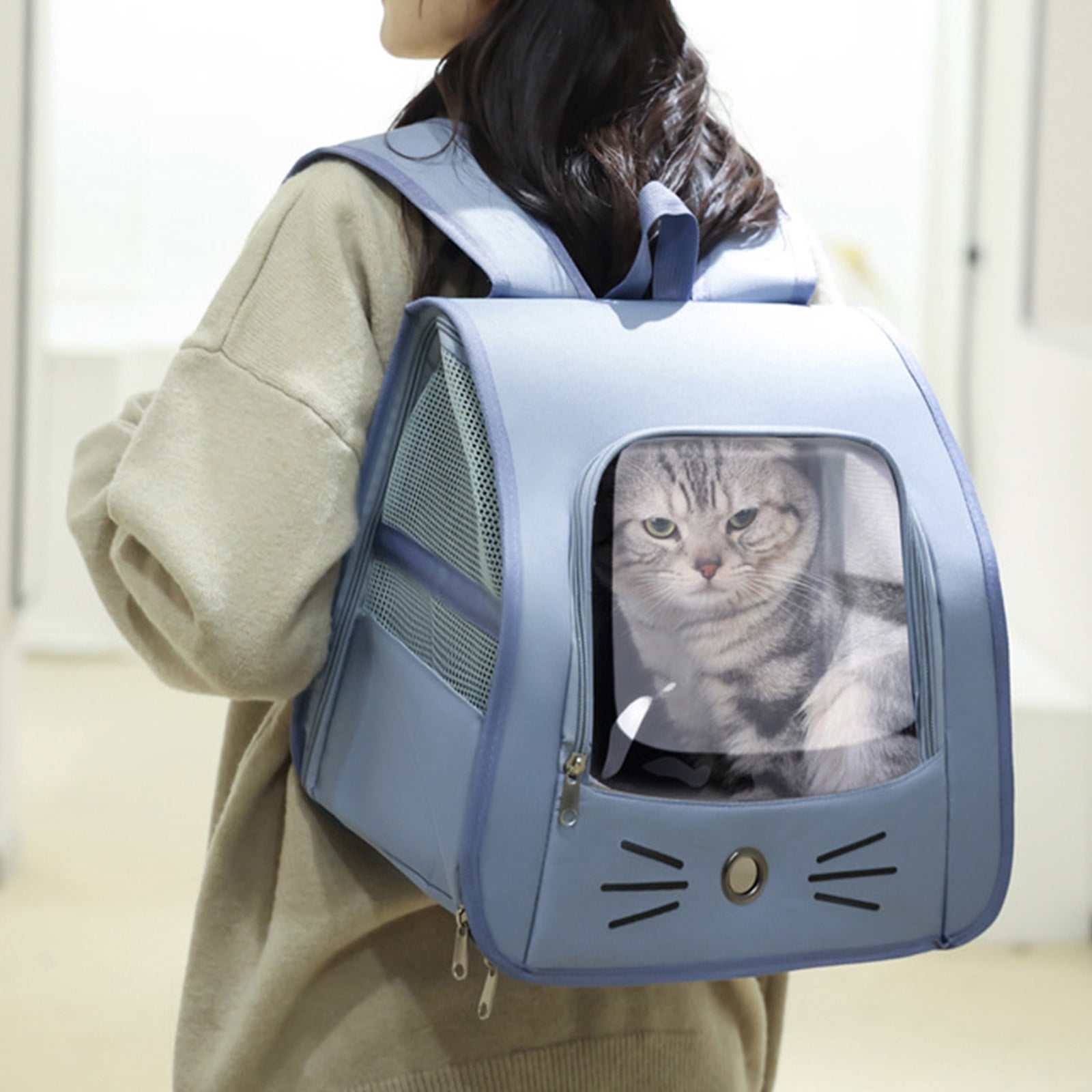 Handheld Backpack 2 In 1 Cats Carrier Foldable Pet Backpack for Small Dogs Cats Pet Sling Carrier Suitable for Outdoor Hiking Vet Visits Travel