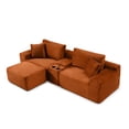 thumbnail image 5 of Modular Sectional Sofa,Deep Seat Corduroy Cloud Couch with Cup Holders, USB Ports& Storage Box, Sleeper Sofa Couch Boneless Couches with Movable Ottoman for Living Room, No Assembly Required(Orange), 5 of 9