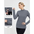 thumbnail image 5 of baleaf Thermal Shirts for Women Long Sleeve Mock Neck Tops Fleece Lined Base Layer with Thumb Hole Cold Weather Winter Gear Dark Gray XL, 5 of 7