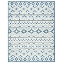 SAFAVIEH Roslyn Lena Geometric Area Rug, Blue/Grey, 6' x 9'