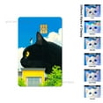 thumbnail image 1 of Cute Black Cat Cartoon PVC Film Skin Sticker for Debit Card Credit Bank Card Sticker Shining Rainbow Stars Love Card Sticker, 1 of 6