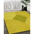 thumbnail image 3 of Ahgly Company Machine Washable Indoor Round Transitional Golden Yellow Area Rugs, 5' Round, 3 of 7