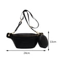 thumbnail image 2 of Bolsa De Pecho Bolsa de pecho con patrón de cocodrilo, Bolsa de hombro informal con monedero redondo pequeño (negro) Likrtyny Para Estrenar, 2 of 8