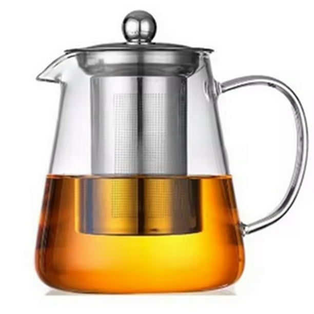 Tetera de Vidrio Resistente Al con Tetera de Acero Inoxidable, Tetera con Infusor, Tetera Puer Oolong de 750 Ml.