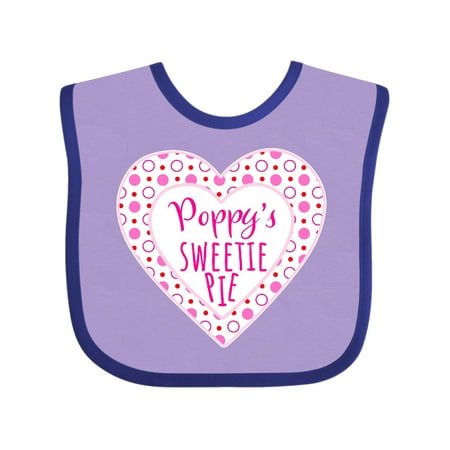 

Inktastic Poppy s Sweetie Pie with Pink Hearts Gift Baby Boy or Baby Girl Bib