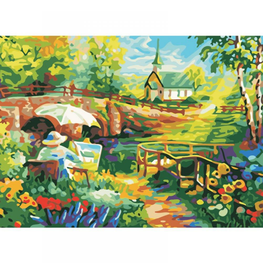 Paint by Numbers Scenery DIY Acrylic Oil Painting Kits for Adults Beginners Gift 