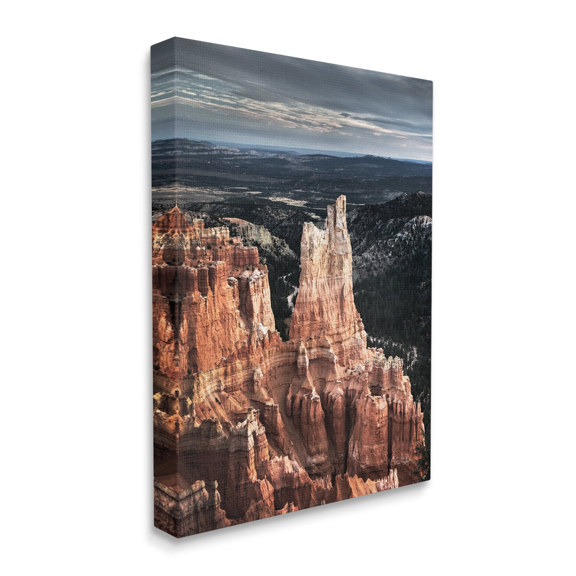 Stupell Industries Canyon Butte Photography Landscape Photography Gallery Wrapped Canvas Art Print Wall Art, 24 x 30