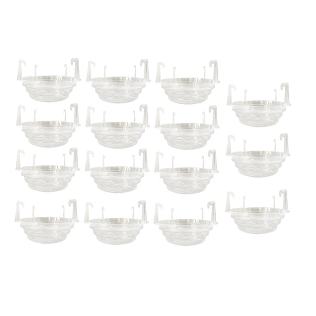 15 piezas de bandeja para macetas con gancho para cultivo, decoración de jardinería para interiores 8 pulgadas
