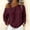 Wine # Long Sleeve Shirts, variant on Falkdiz Cotton Shirts for Women Comfy Casual Pullover Outdoor Crew Neck Plain Stylish Womens tops Long Sleeve