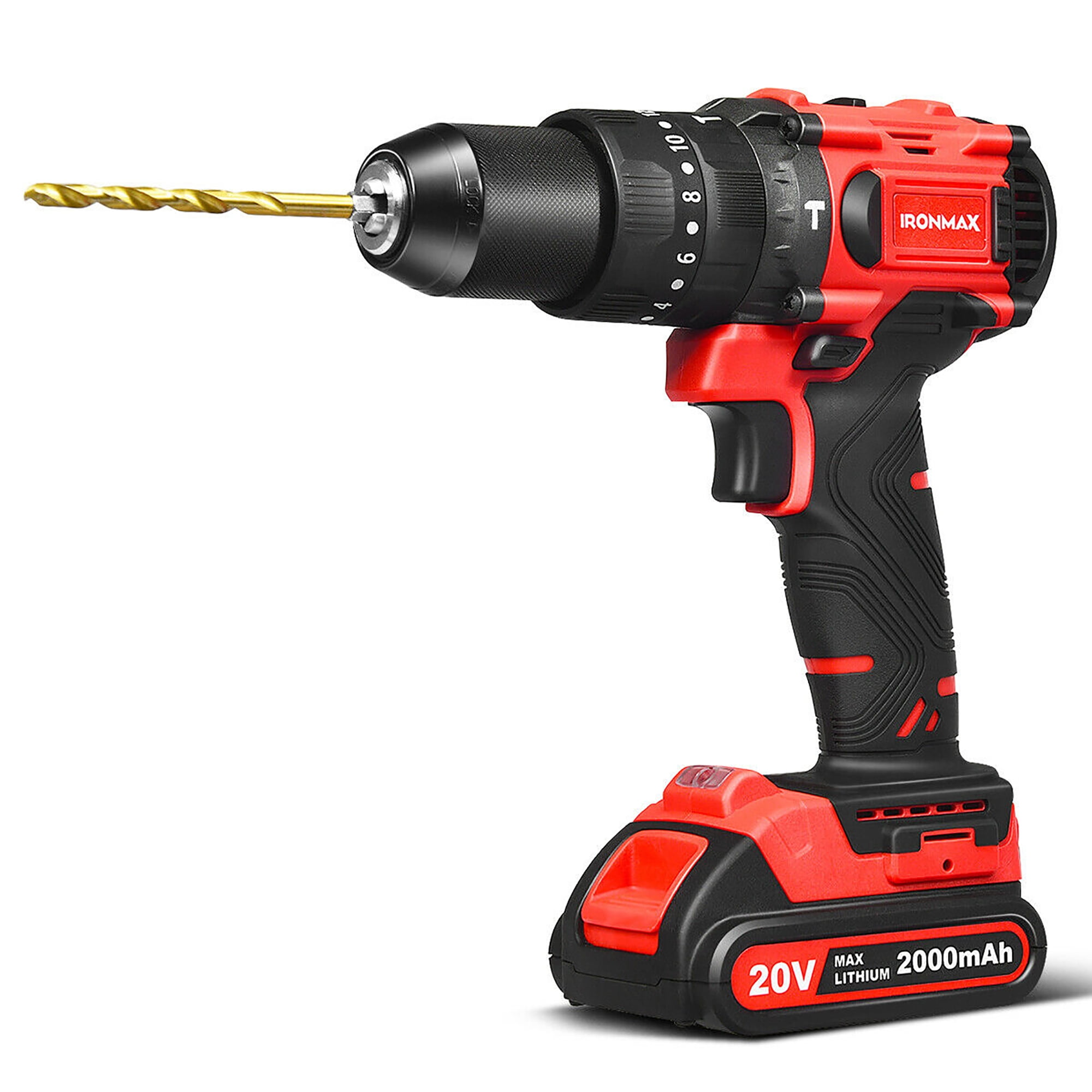 Costway 20V Cordless Brushless Hammer Drill Kit w/ 2 Ah Battery