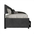 thumbnail image 5 of Home Design Darcey Luxurious Velvet Upholstered Daybed with Pull-Out Trundle, Diamond Button Tufted, Dark Gray, Easy Assembly, 5 of 11