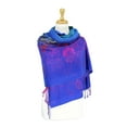 thumbnail image 2 of Pashmina Wrap Shawl Scarf Double Side Rainbow Silky Exotic Tropical Colorful, 2 of 3