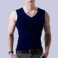 thumbnail image 2 of Gephdiin Sleeveless Shirts for Men Men's Fashion Spring and Summer Casual Sleeveless V Neck Undershirt Men's Ice Silk Undershirt Mens Tank Tops Summer Mens Compression Tank Top Navy M, 2 of 6