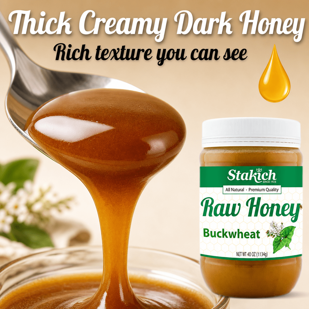 Stakich Buckwheat Raw Honey - Antioxidant - 40 oz