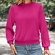 thumbnail image 3 of Ailaofu Womens Tops Trendy Dressy Casual Long Sleeve Crewneck Basic T Shirts Solid Loose Textured Blouses Outfits, 3 of 4