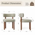 thumbnail image 3 of AFO Upholstered Dining Chair Set of 4, Faux Leather Seat with Solid Wood Legs Ergonomic Curved Back Kitchen Modern Chairs for Dining Room Living Room Cafe Greige, 3 of 12