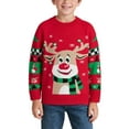 thumbnail image 5 of SGMVNU Novelty Christmas Sweaters for Girls with Whimsical Santa Motif Knitted Pullover Warm Top for Winter Parties Holiday Outfits(y1202_2-Red, Size 5-6 Years), 5 of 9