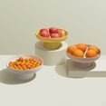 thumbnail image 4 of Frutero con pedestal extraíble, soporte redondo para cesta de frutas, soporte de exhibición de postre, decorativo para decoración de mesa central de cocina, bandeja de frutas de plástico, color blanco, 4 of 4