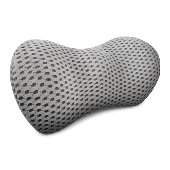 Memory Foam Lumbar Support Pillow for Office Chair, Lower Back Pain Relief Cushion for Desk & Car, Grey