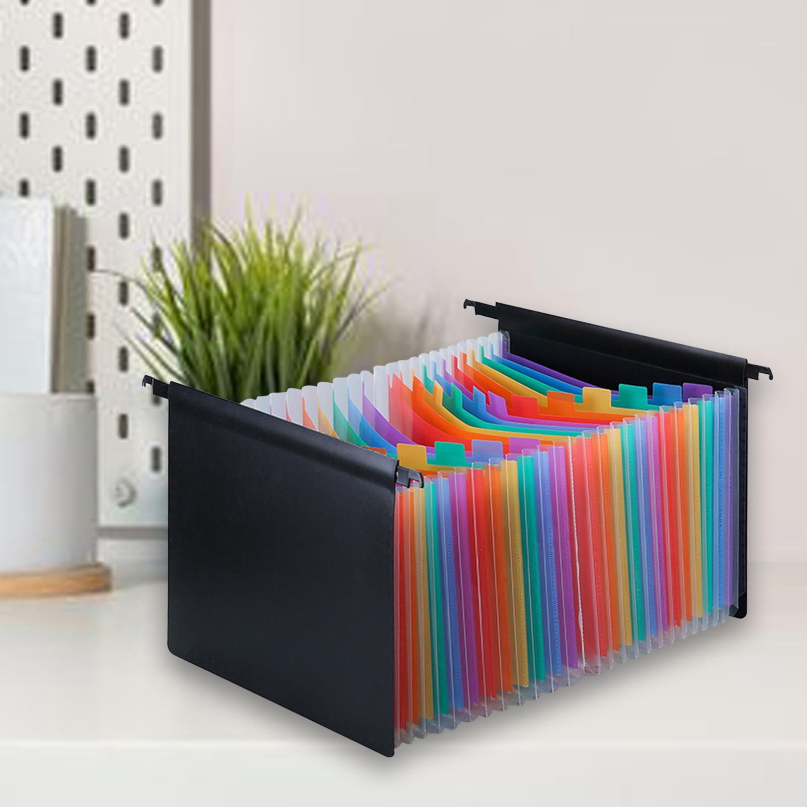 figatia Expanding Hanging File Folder File Organizer, 25 Pocket with Tabs A4 Letter Size, Document Folder for Filing Cabinet, Papers , Colorful