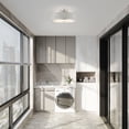 thumbnail image 4 of Livex Lighting Park Ridge 3-Light Metal & Fabric Semi Flush in Brushed Nickel, 4 of 14