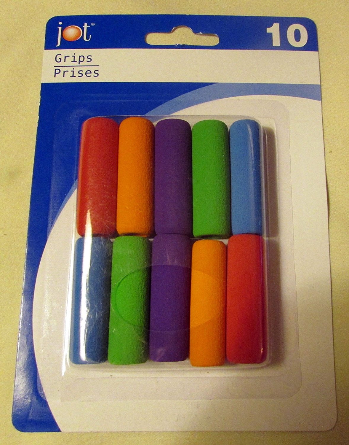 Smooth Pen and Pencil Grips Brightly Colored Pagckage of 10, 10 Rubber Grips for pencils or pens