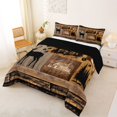 thumbnail image 2 of Castle Fairy Jungle Animal Beer Full Size Comforter Sets 3-Piece,Rustic Cabin Wildlife Bedding Comforter Set,Natural Brown Black,Black Reversible,1 Comforter and 2 Pillowcases, 2 of 6