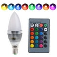 thumbnail image 2 of LAIQIEN E14 3W RGB LED 15 Colors Changing Candle Light Bulb Lamp for w/Remote Control AC, 2 of 18