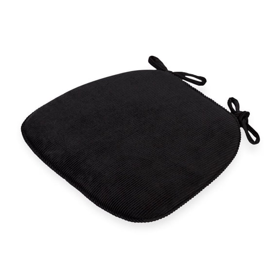 XmhyTop-A Corduroy Seat Cushion Dining Chair Pad, Soft Thick Seat Cushions for Kitchen Chairs, Non-Slip Chair Cushion for Dining Room, 43x41cm, 1 Piece,Black