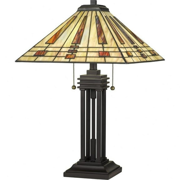 Geometric 2 Light Tiffany Table Lamp Tiffany Table Light Bailey Street Home 71-Bel-4352326
