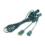 10 Foot C9 Outdoor Patio Christmas Stringer, C9/E17 Base, 12" Space, Green Wire - Bild 10 von 12