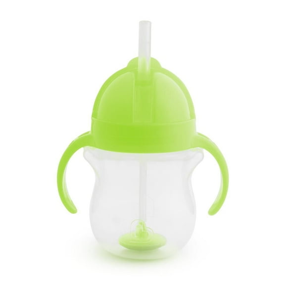 Munchkin Any Angle Click Lock Weighted Straw Trainer Cup, 7oz, Pink