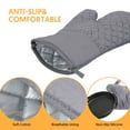 thumbnail image 3 of SUGARDAY Silicone Pot Holders Heat-Resistant Oven Mitts Hot Pads for Kitchen Baking Cooking Non-Slip Gloves Grey 4pcs, 3 of 7