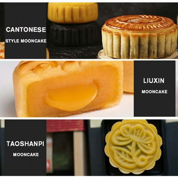 4 Sets Moon Cake Mold with 12 Pcs Stamps DIY Mid Autumn Festival Decoration 50g 100g