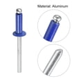 thumbnail image 4 of Unique Bargains Rivets Aveugles à Tête Ronde Plate en Aluminium de 4 Mm x 12 Mm, Pack de 200 Bleu, 4 of 5