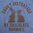 thumbnail image 2 of Womens Easily Distracted By Chocolate Bunnies T Shirt Funny Easter Sunday Novelty Graphic Tee for Ladies Womens Graphic Tees, 2 of 9