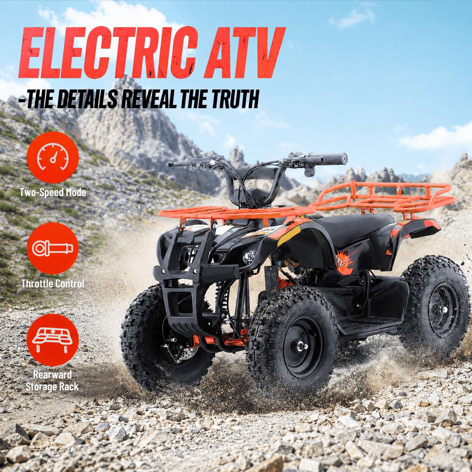 Hover Heart Electric Dirt Quad EA500-RA 36V 500W ATV with Suspension, Parent Speed Control