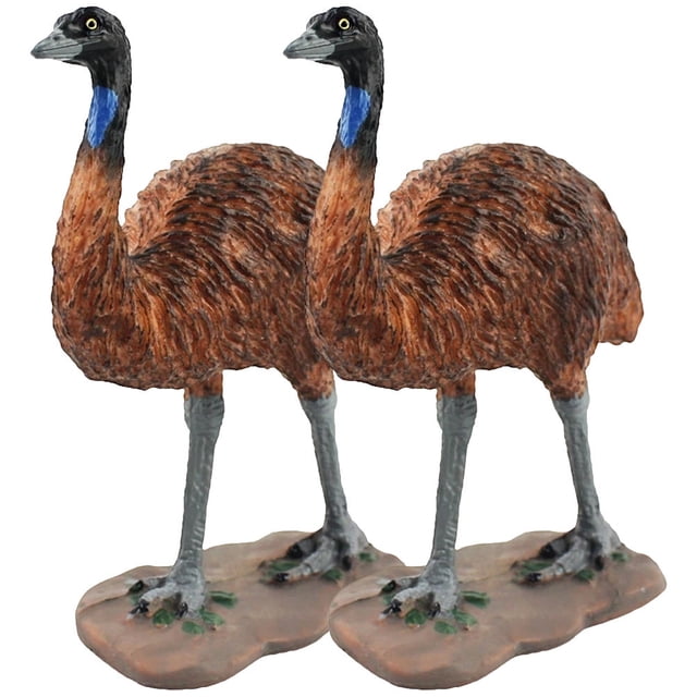 OULII 2 Pcs Petit Modèle d'Autruche en Plastique Ornement de Simulation Marron pour Exposition Décorative