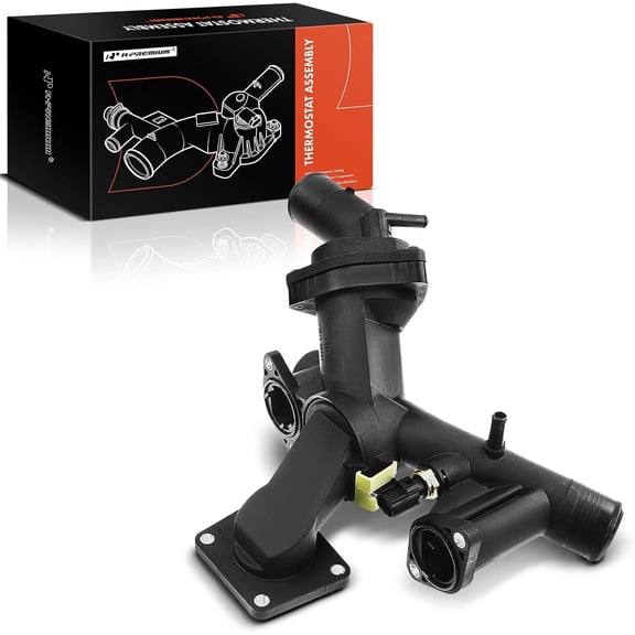 A-Premium Engine Coolant Thermostat Housing Assembly with Sensor Compatible with Land Rover Range Rover Sport 2006-2009 LR3 2005-2009 4.4L