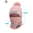 thumbnail image 3 of Luxtrada Womens Knit Scarf Hat Set Winter Warm Solid Pom Soft Venonat Beanie Caps Scarves (Beige), 3 of 7