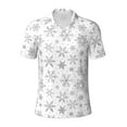 thumbnail image 2 of Daiia Snowflake Minimalist Pattern Men’s Polo Shirts,Solid Deck Shirt,Classic Fit, Breathable Cotton Polo for Casual and Sport Wear-4X-Large, 2 of 7