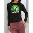 thumbnail image 3 of St Patricks Day Lucky Shamrock Rainbow Womens Long Sleeve T Shirt, 3 of 5