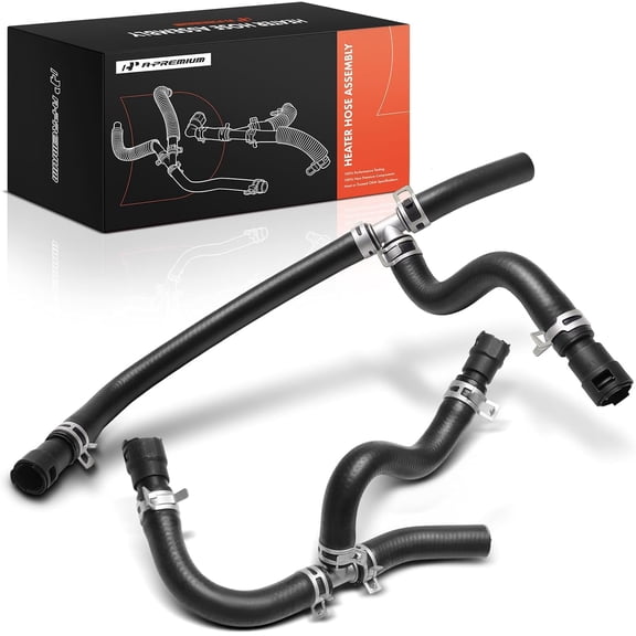 A-Premium 2Pcs Inlet and Outlet HVAC Heater Hose Pipe Line Assembly Compatible with Chevrolet Traverse 2009-2017 & GMC Acadia 2007-2017 & Buick Enclave 2008-2017, with Clamps