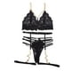 thumbnail image 5 of Gibobby Conjuntos de bragas de encaje Lencería Sexy para Mujer Vestido De Dormir Profundo Empalme De Encaje Ahueca hacia Fuera Mini Lenceria Body Mujer(Negro, XG), 5 of 5