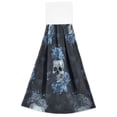 thumbnail image 2 of Skulls Blue Roses Hearts Valentine Hanging Towels with Loop Hand Towels Nylon Fastener Tape Design Dish Cloths 2 Pieces, 2 of 7