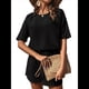 thumbnail image 2 of Conjuntos de Pijama para Mujer, Conjunto de Dos Piezas de Punto Gofre, Chándal con Bolsillos, Talla L, Color Negro, 2 of 9