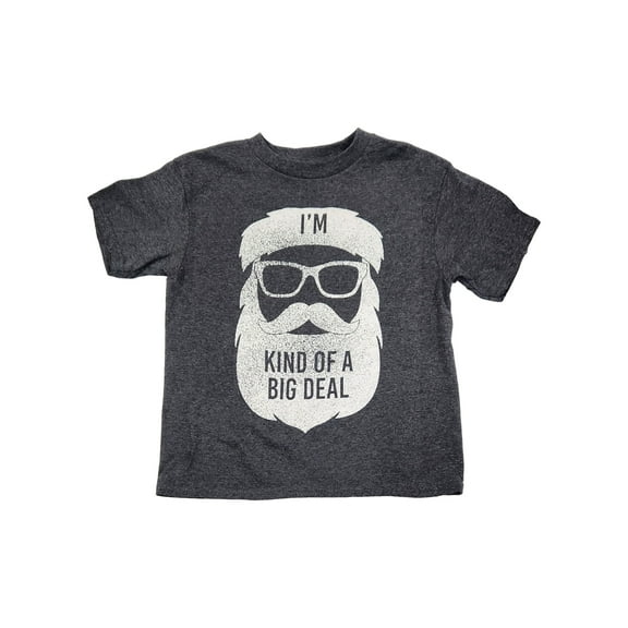 Boys Gray Short Sleeve I'm Kind Of A Big Deal Santa Tee Shirt Small 6-7
