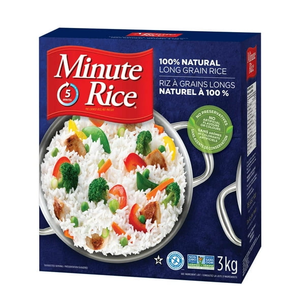MINUTE RICE 100% Premium Long Grain White Rice - Quick and Delicious | 3 kg Pack