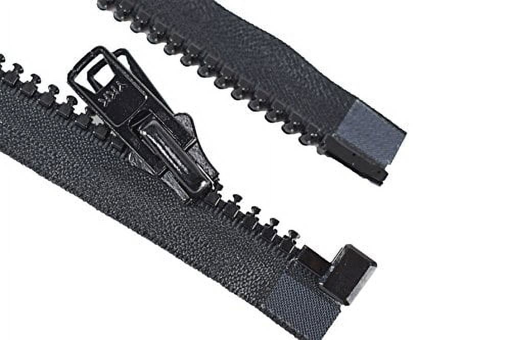 84" Vislon Zipper - YKK #10 Molded Extra-Heavy Separating - Metal Pull - 580 Black (1 Zipper/Pack)