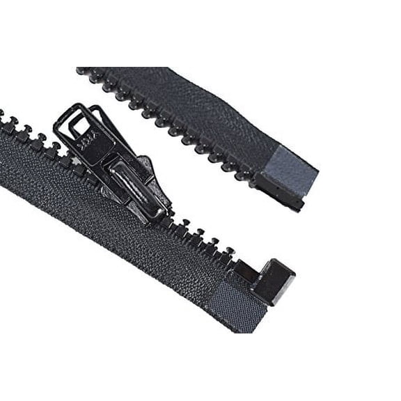 40" Vislon Zipper - YKK #10 Molded Extra-Heavy Separating - Metal Pull - 580 Black (1 Zipper/Pack)